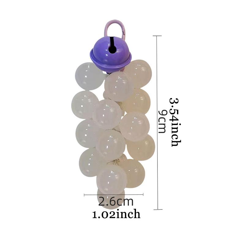 WTEMPO UV Color Changing Grape Keychains Bags Charm Keychain Cute Keychains Car Decor Fruit Purse Charm Personalizing Accessories