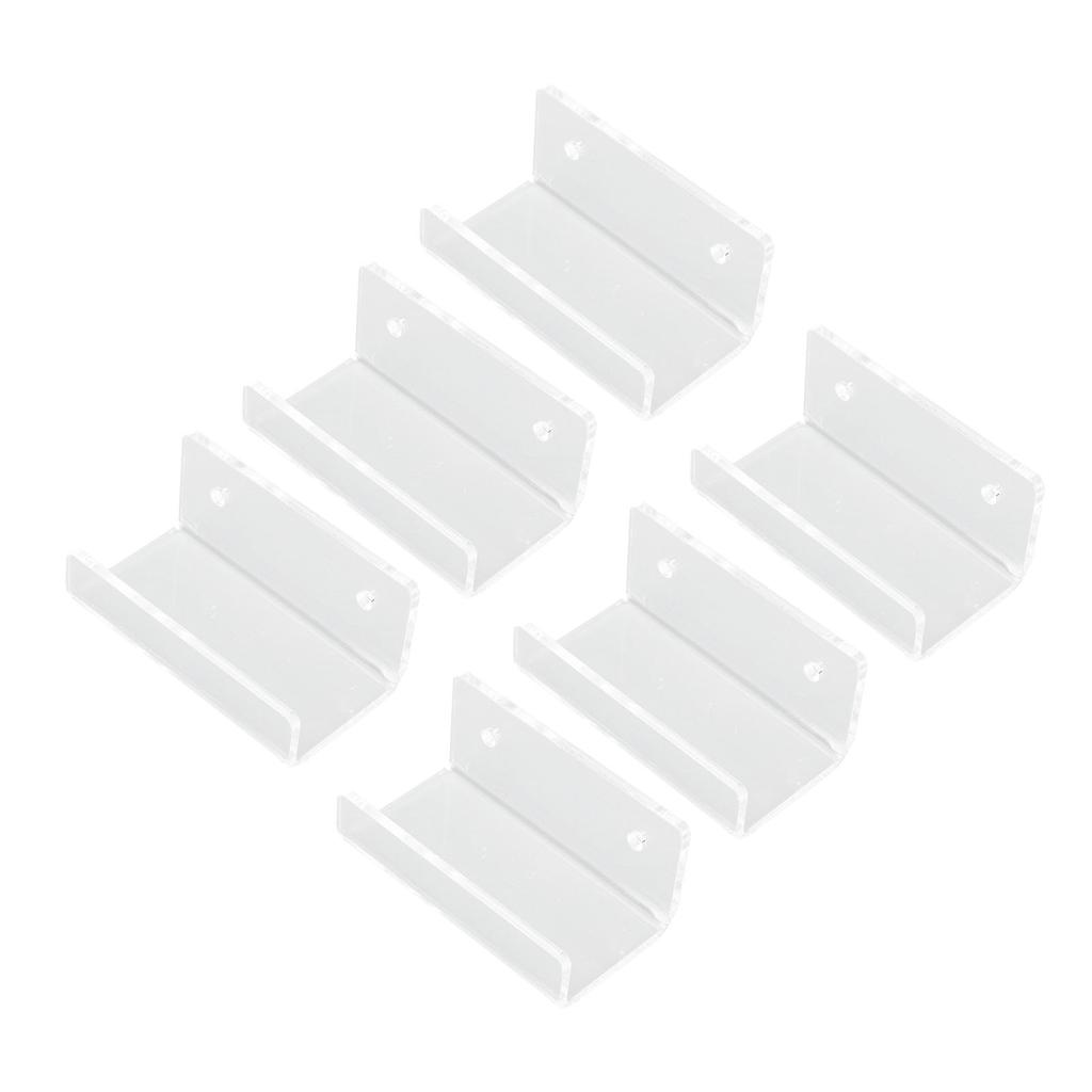6Pcs Wall Mount Vinyl Record Shelf Clear Clear Acrylic Record CD Storage Rack Floating Wall Shelves