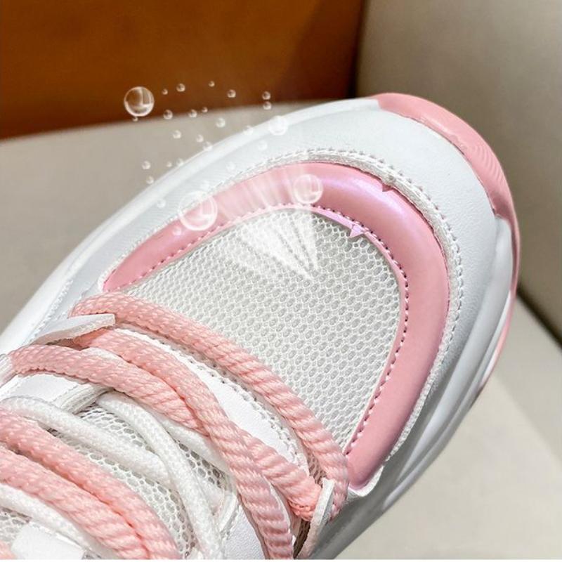 Women High Platform Leather Sneakers New Shoes 10CM Thick Sole Casual Shoes Chunky Dad Sports Sneakers
