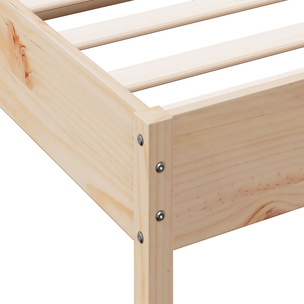 Solid Wood Bed without Mattress 75 x 190 cm Pine Wood
