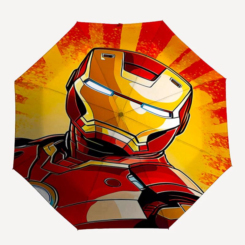 Iron Man Theme Automatic Umbrella, Lightweight & Portable, 8 Rib, Perfect for Outdoor Travel, Birthdays, Christmas, Gifts.