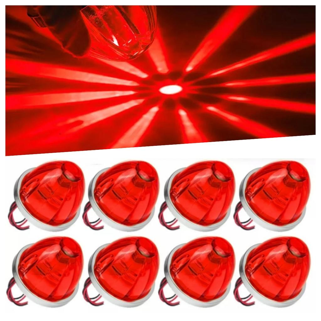 8PCS Watermelon Lights Strobe LED Side Marker Indicator Turn Signal Truck Trailer LED Star Lights For Truck 12V/24V