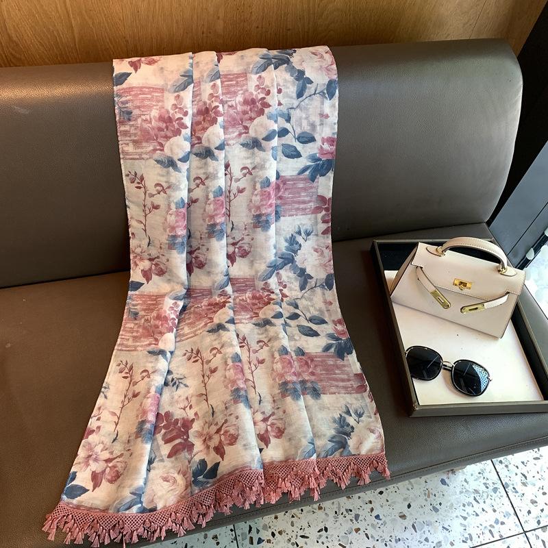 Summer Shawl Fashion Versatile Vacation Sunscreen Beach Shawl Sunscreen Women'S Balinese Yarn Ethnic Shawl