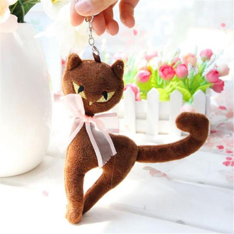 Мини-кошка плюшевая игрушка креативная милая кошка маленькая подвеска игрушки кукла брелок тряпка свадебный метательный подарок 18 см