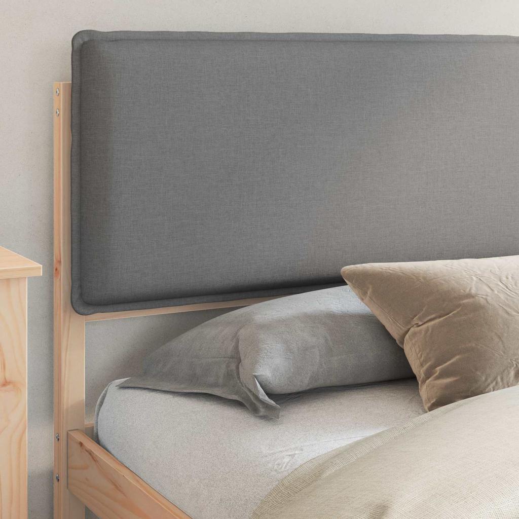 Bed Frame with Padded Headboard Light Grey 180 x 200 cm