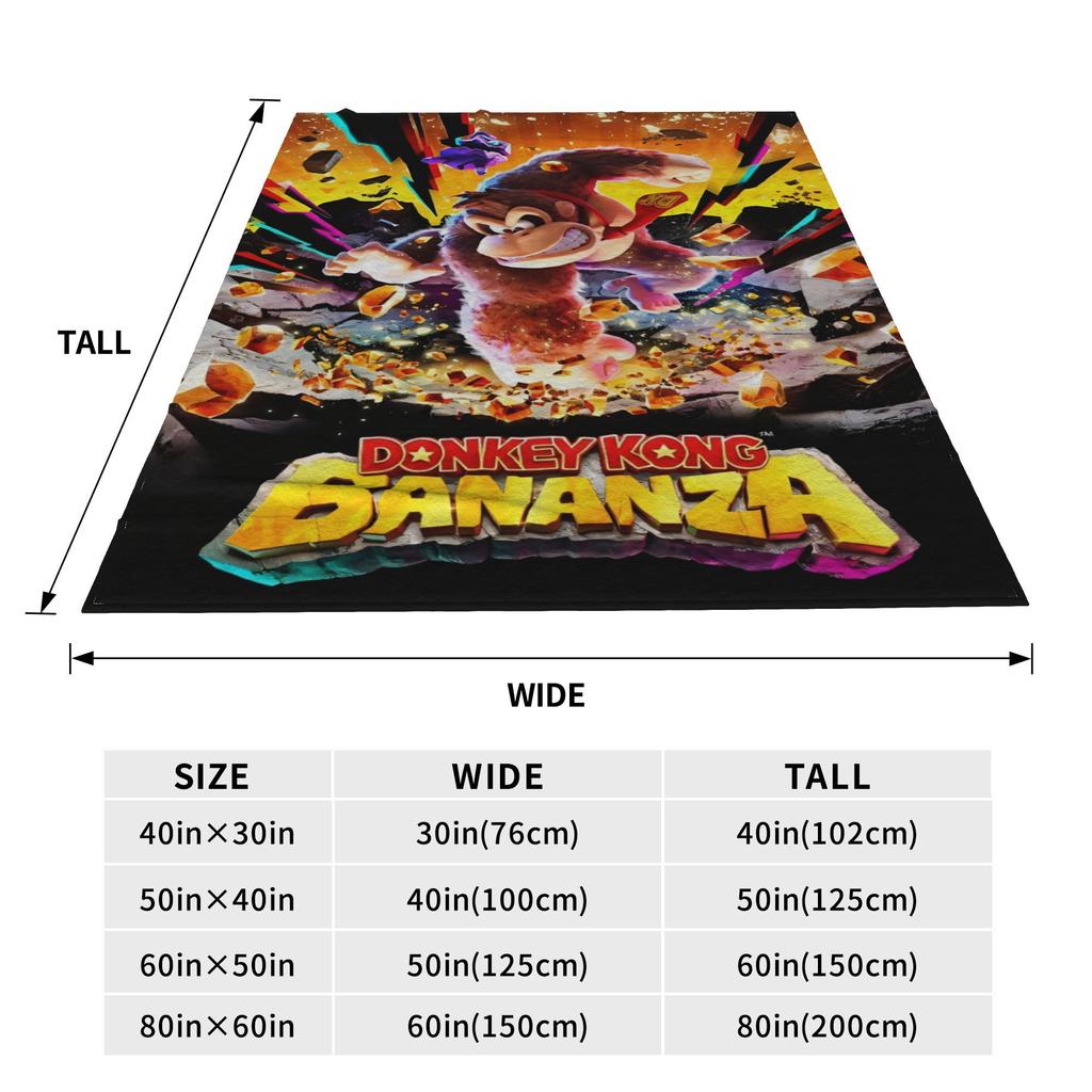 donkey kong bananza game Merch Blanket Soft Velvet Throw Blankets Relax Quilt
