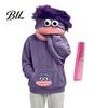 Unisex Pullover Top Big Mouth Creature Flannel Hoodie with Comb, Men Women Oversized Hooded Sweatshirt, Thickened Plush Casual for Fall Winter