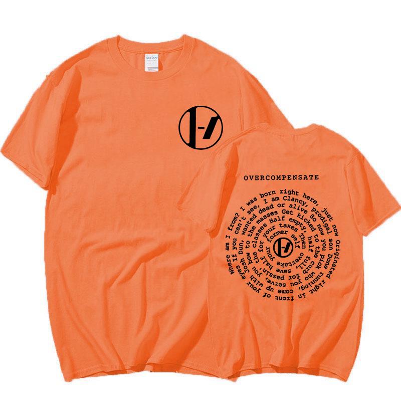 Футболка с принтом текста песни Twenty One Pilots Overcompensate The Clancy World Tour 2025 Футболки Мужская Женская Мода Рок Хип-Хоп Футболки