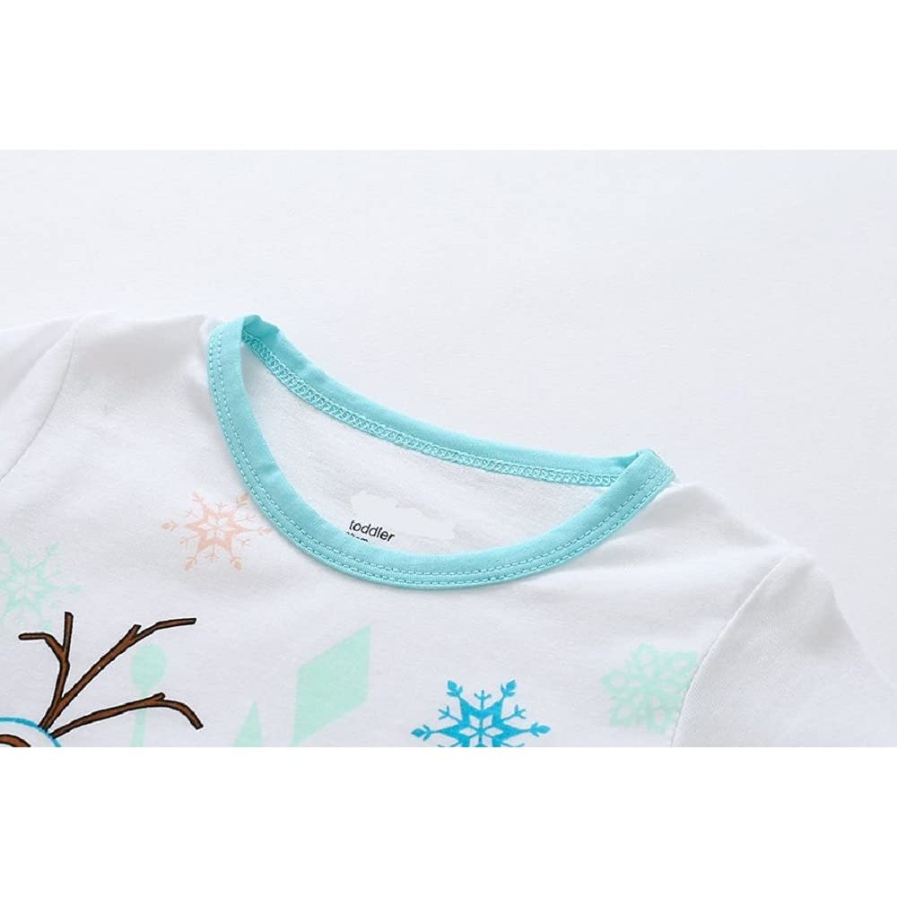 Sunkids Пижама с длинным рукавом Размеры и Мягкая на ощупь Детский комплект, и Штаны, 90-130 см, Осень/Зима, 100% Хлопок, Милый, Мягкий, Удобный, (Белый 1, 90)