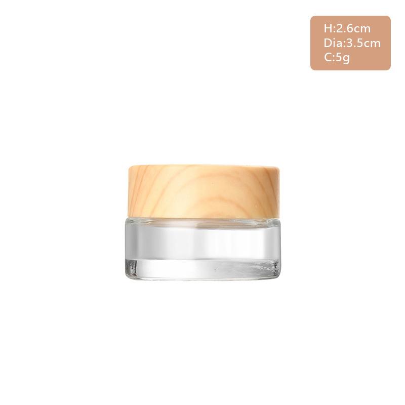 Мини-стеклянная банка для косметики, подкладка под наполнение, крышка под дерево, флакон, крем для лица, помада, контейнер для хранения, глазурь, многоразовый
