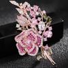 Women's Luxury Flower Brooch Pin Crystal Leaf Shape Rhinestone Brooches Jewelry