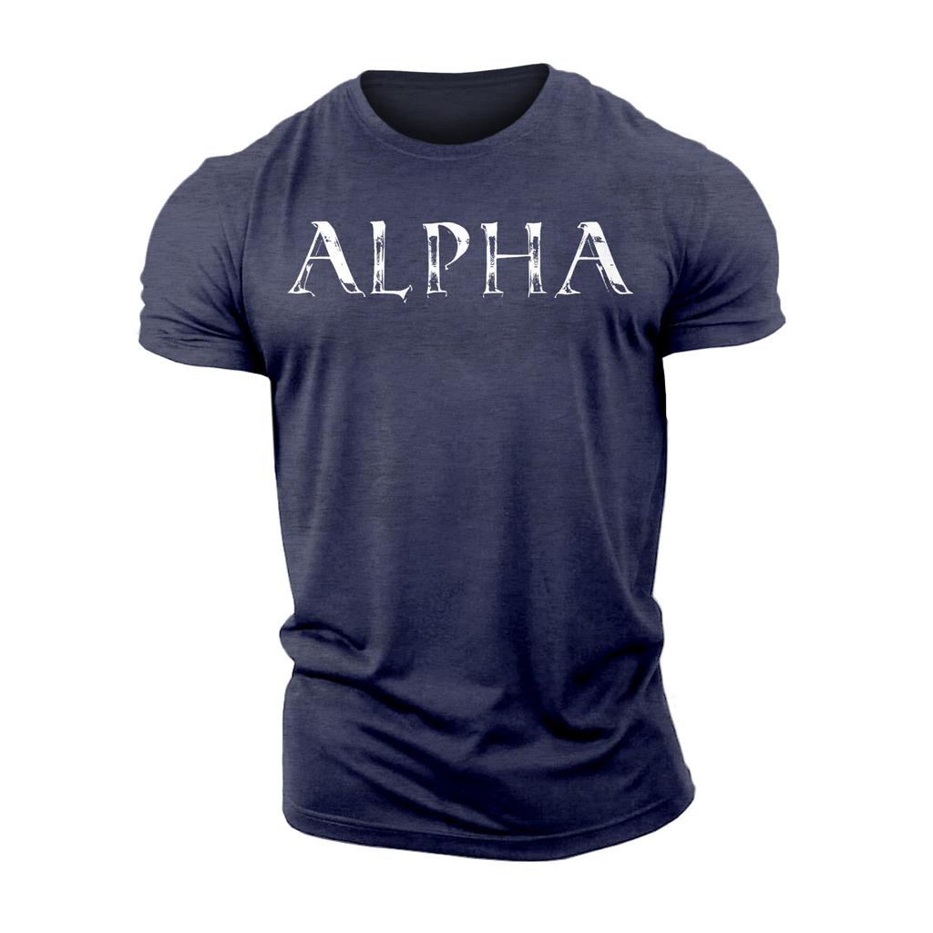 3D Печать Alpha Gym Фитнес Футболка Высококачественный Полиэстер Повседневная Мода Мужская С Коротким Рукавом Топ Мускулистый Мужчина Крутой Парень Футболка