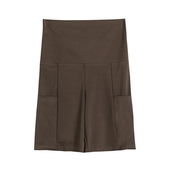 Женские защитные шорты с боковыми карманами, однотонные, высокоэластичные, летние шорты, впитывающие пот, с функцией подъема бедер