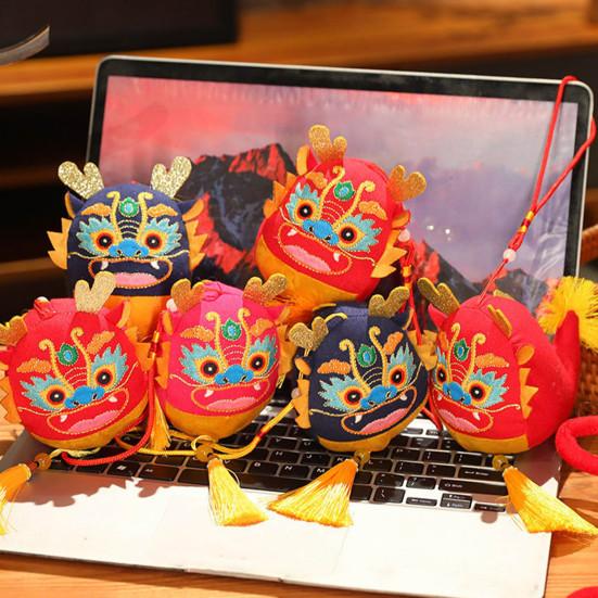 Плюшевая кукла Дракона Зодиака 2024, кулон в честь праздничного года Дракона для дома