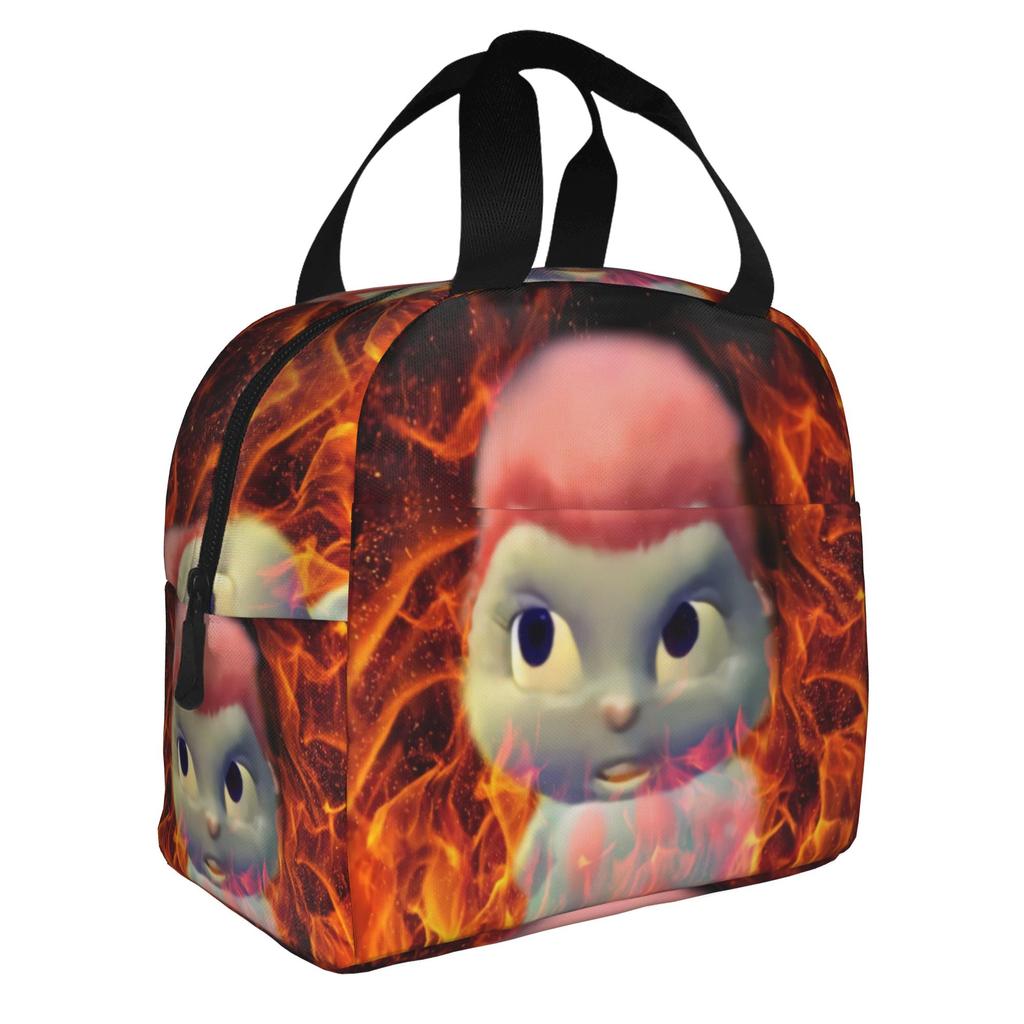 Cute Bibble Meme Lunch Bag Women Fantasy Cartoon Cooler Warm Insulated Lunch Boxes for Adult Office