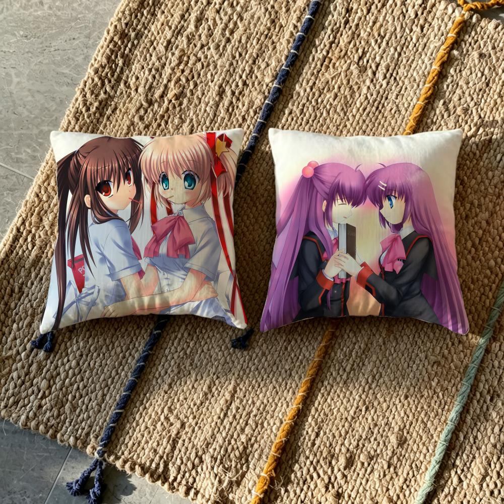 Little Busters Cushion Cover Cushion Cover Pillowcase, Anti-Mite Invisible Zipper, Linen Sofa Cushion
