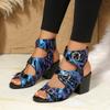 Модные цветные сандалии на очень высоком каблуке с узором для женщин 2025 лето, брендовый дизайн, сандалии с перекрестными ремешками, сексуальная клубная обувь, большой размер 43