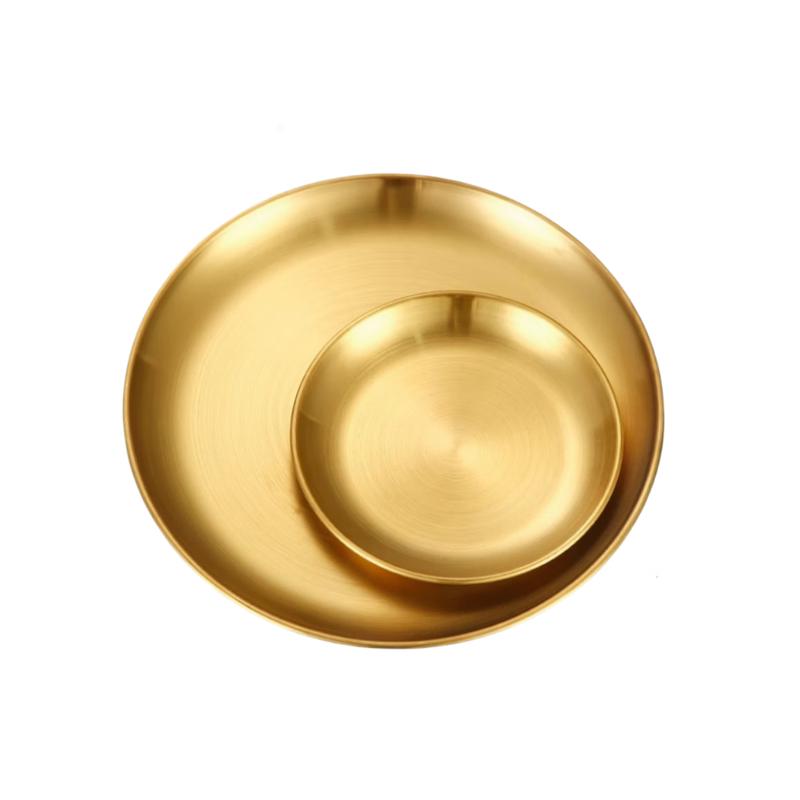 Поднос Laino, 45 см, круглый, из нержавеющей стали, золотистый, шлифованный