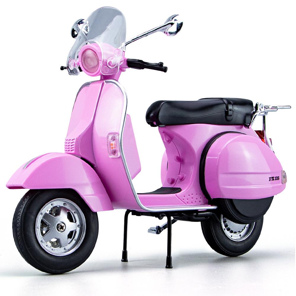 1/10 весы Vespa 125 Urban Mini Модель мотоцикла из литого металла для отдыха, игрушка для мотоцикла, имитация звука и света, подарок для детей