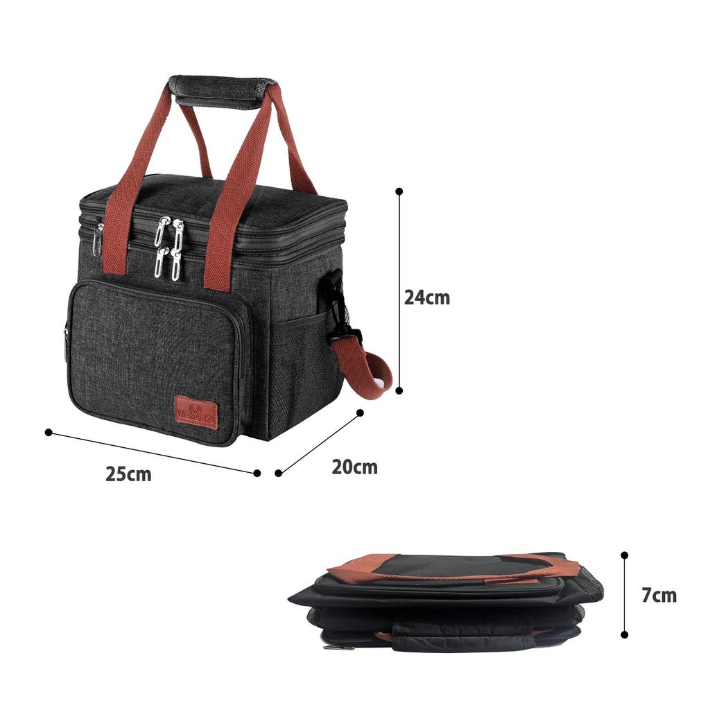 JIYUNII Кулер-холодильник Двойной 3-слойный Термоизоляционный Холодное хранение Складной для переноски в руке или через плечо Хранение ланч-бокса Сакура