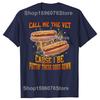 Call Me The Vet Cause I Be Funny Hard Hot Dog Meme T-shirts Men Fashion Print Loose Oversized Streetwear Hip Hop Unisex T Shirt