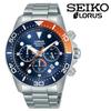 Б/у SEIKO LORUS Хронограф Кварцевые Pepsi Циферблат Темно-синий Солнечные лучи Спортивные часы Seiko LORUS Хронограф Кварцевые Часы Дата Темно-синий Оранжевый 100м Водонепроницаемые
