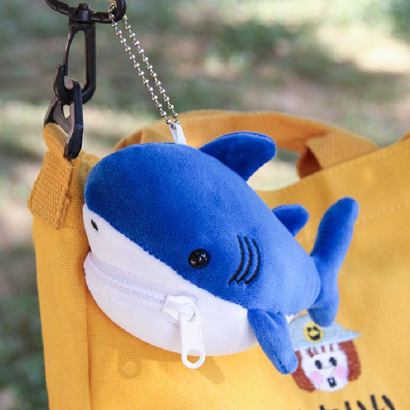 Cute Shark Blue Whale Orcinus Orca Plush Doll Pendant Wallet For Kids And Collectors