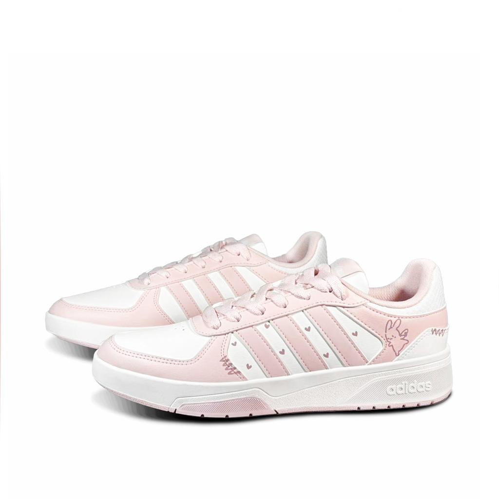 Adidas COURTBEAT Heart Bunny Low top Skateboard Shoes Unisex Pink White KI6785(Team-814)-Random packaging bags