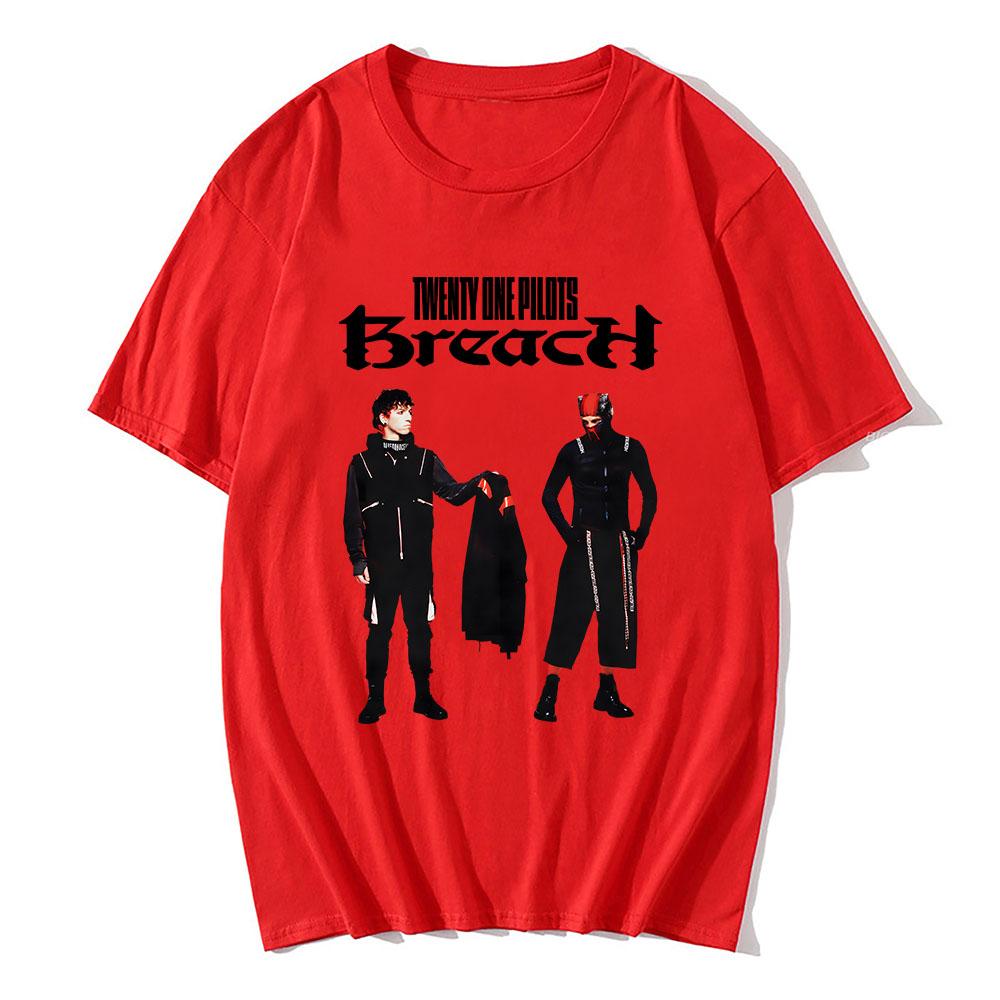 ФУТБОЛКА BREACH Футболки с графикой группы Twenty One Pilots Летние хлопковые хип-хоп унисекс уличная одежда с коротким рукавом мужская футболка с принтом