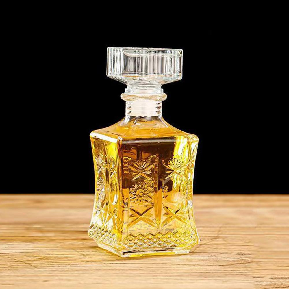 Carving Glass Wine Bottle, Whiskey Red Wine Liquor Wine Separator, Wine Cabinet Decoration, Empty Wine Bottle, 8000/1000ML