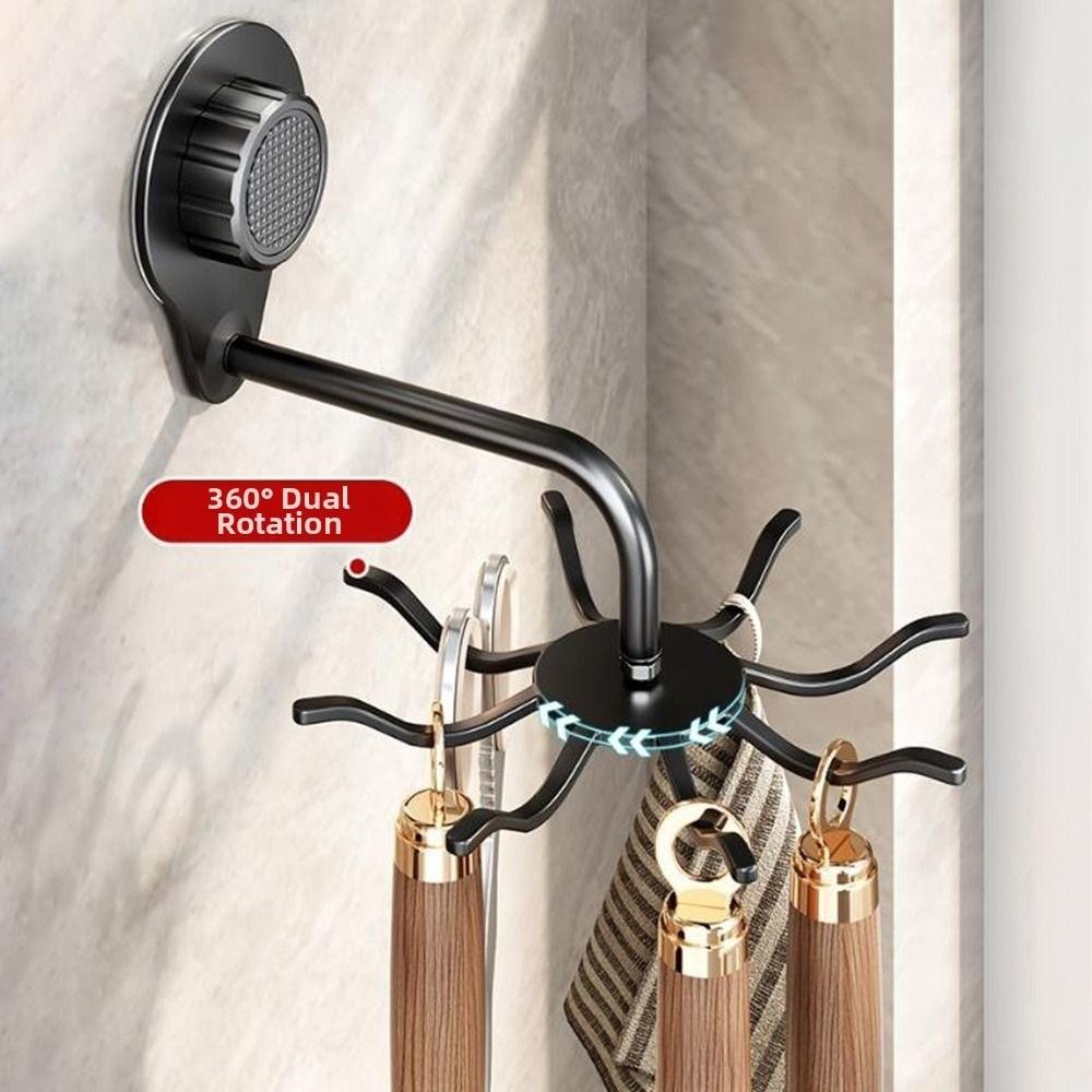 Wall Mounted/Freestanding Spatula Storage Rack 8 Hooks Pot Shovel Rack for Kitchen