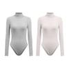 Women's Long Sleeve High Neck Bodysuit Fall Slim Fit Ribbed Knit Sweater Tops Sexy Bodycon Stretchy Basic Bodysuit