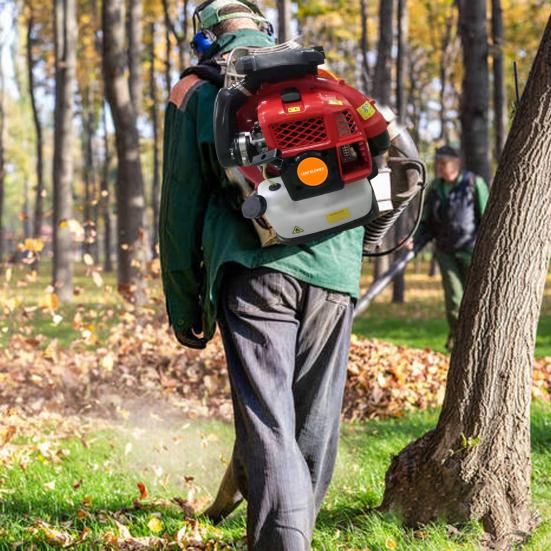2-Stroke Engine 900CFM Air Volume 2.3L Tank Leaf Blower 80CC Gas Powered Backpack Snow