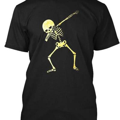 Dabbing Skeleton Faux Glitter Halloween Costume T Shirt Made In Usa S 5xl