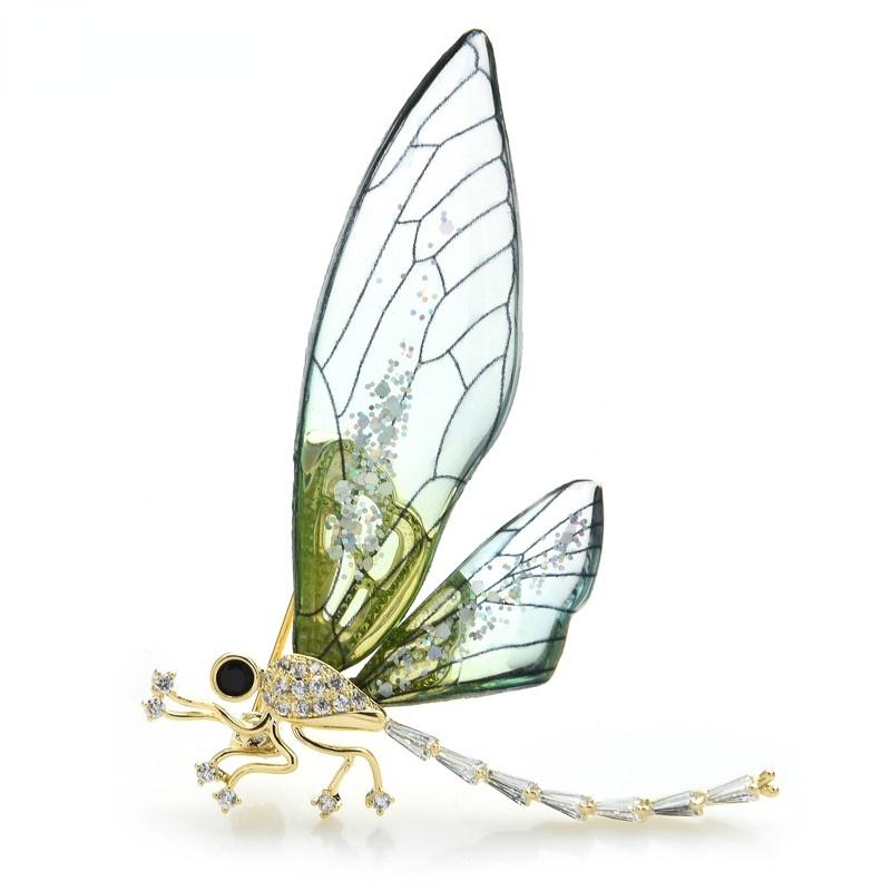 Transparent Dragonfly Brooches Women Big Insect Weddings Banquet Office Brooch Pins Gifts AVE