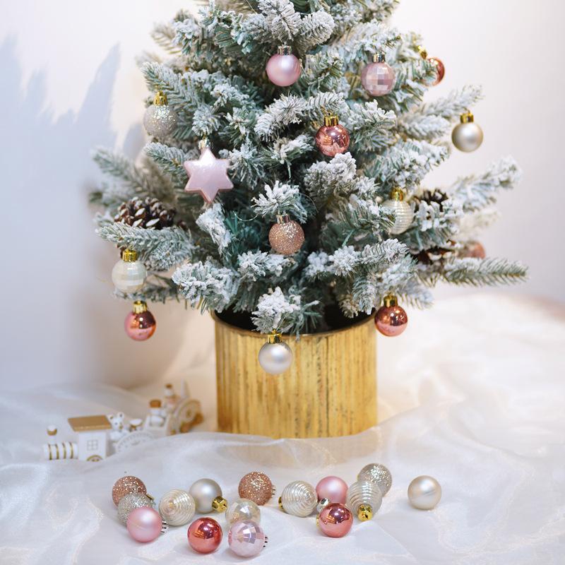 33 шт. украшение для рождественской елки 3 см светло-золотой рождественский шар 33 шт. подвеска в цветовой гамме интернет-знаменитости рождественский комбинированный шар