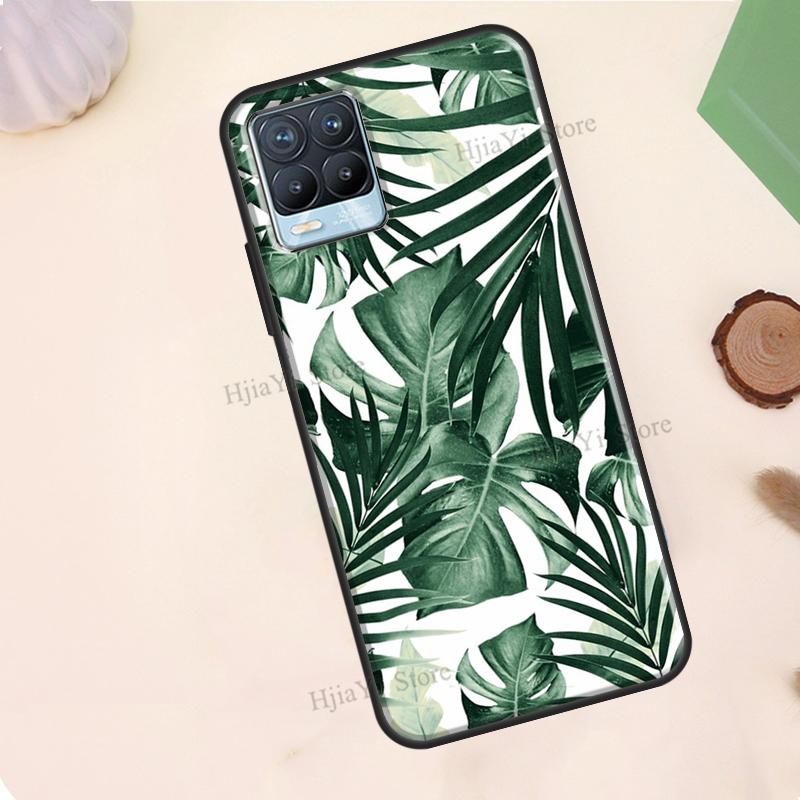 Листья Монстеры Зеленые Для Realme 10 Pro Plus C55 C35 C33 C31 C30 C21Y GT Neo 5 OnePlus 11 10T Nord CE 2 Lite Чехол