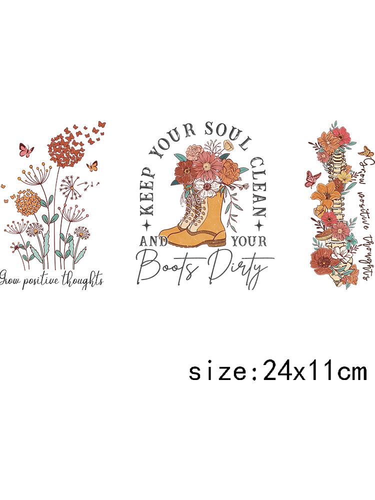 LETOP 1PCS Colorful Flower Cowboy Boot Moon Hat Tumblers Waterproof UV for DTF Cup Wrap Transfers Transfer Printing