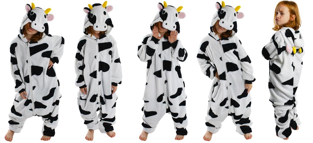 Cow warm one-piece pajamas children's costume kigurumi tracksuit 146-152 Onesie children 015pcN cow - 146-152