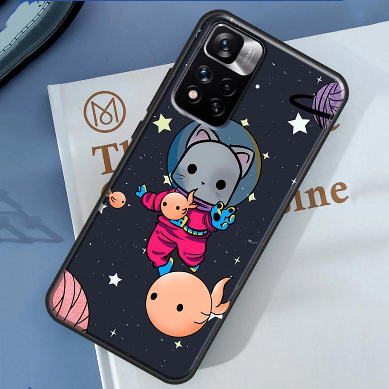 Чехол с котами в космосе для Xiaomi Redmi Note 14 13 Pro 12 11 9 10 9S 10S 11S 12S Redmi 13C 10C 12C 14C