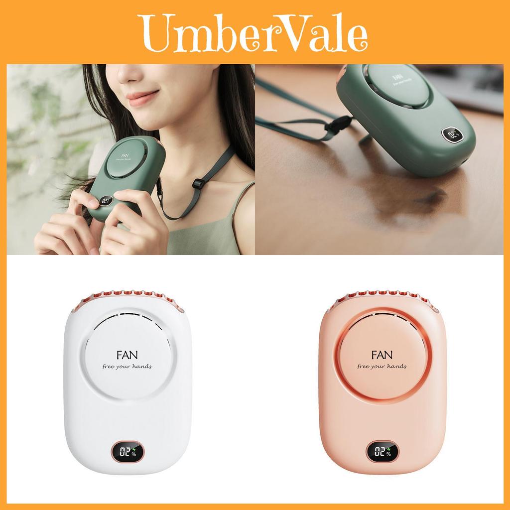 Stylish Bladeless Usb Hanging Neck Fan Waist-hanging Handheld Desk Strong Silent Display Fan Cross-border