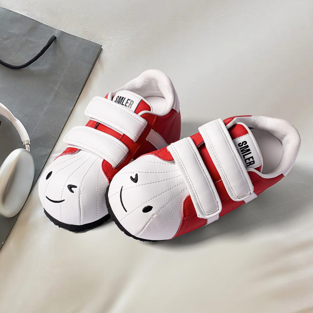 SMILEY смайлик ракушка голова белые туфли на толстой подошве женские увеличивающие гусеничные уродливые милые для работы повседневные туфли-хлебцы