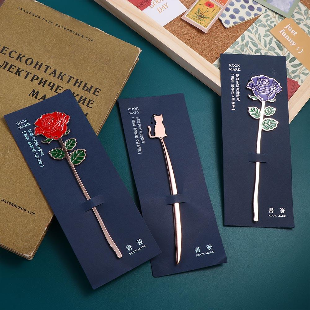 Supplies Page Folder Cat Bird Reading Book Mark Zinc Zinc Alloy Bookmark Book Clip Bookmark Positioning Clip