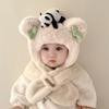 Children'S Winter Hat, Scarf, Integrated Hat, Two-Piece Set, Warm Baby Windproof Ear Protection, Thickened Two-Piece Set For Boys And Girls