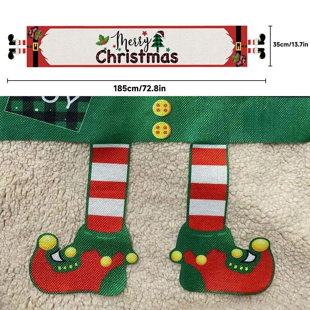 Мультяшная ткань Рождественская скатерть Рождественский орнамент Navidad Table Runner Многоразовый Рождественский флаг для стола Рождество