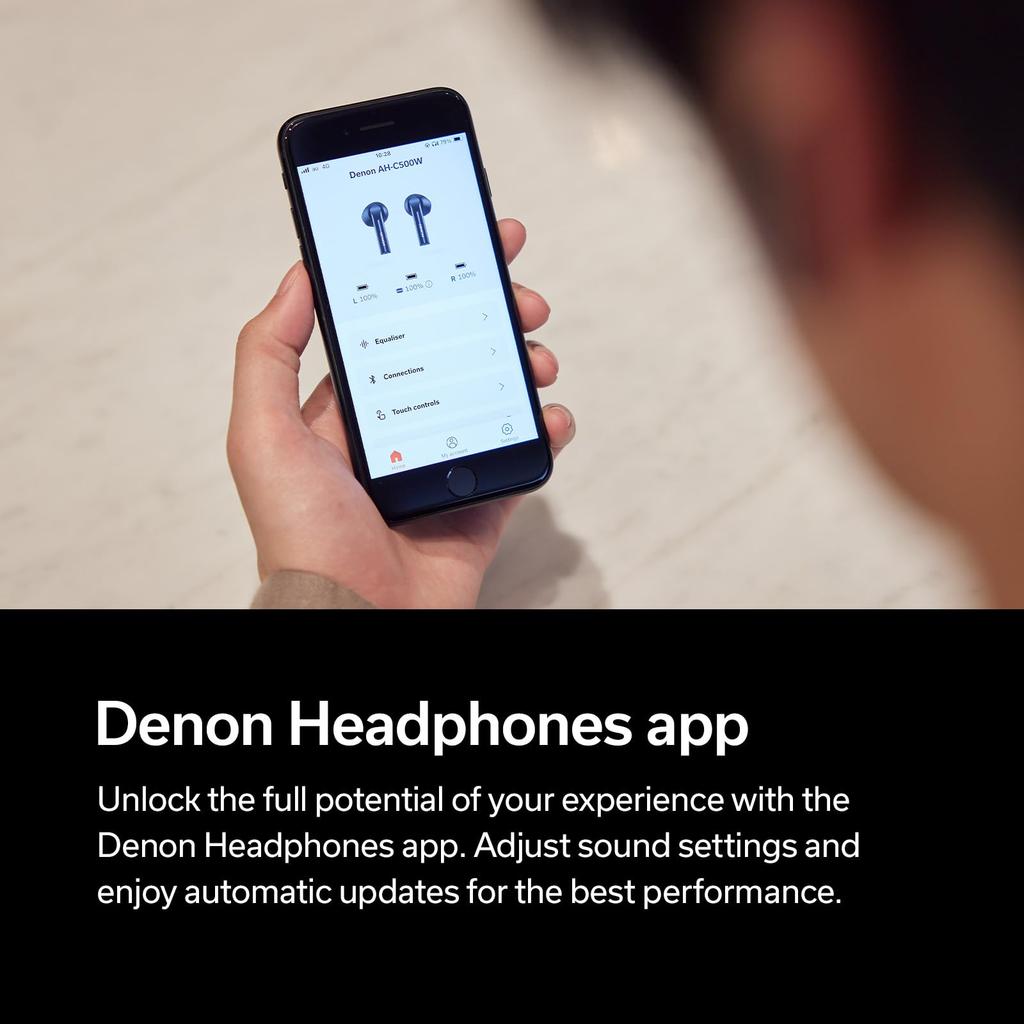 Denon AHC500W Зарядка Беспроводная Зарядка 12 мм Биоцеллюлоза True Wireless Белый USB-C Кейс, Совместимый, Внутриканальный Тип, Свободно-краевой драйвер, Внутриканальный