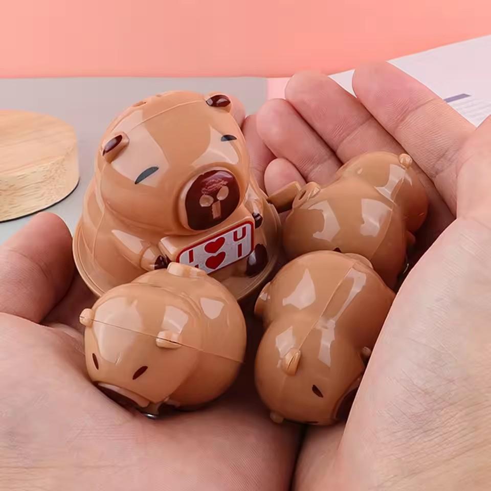 Забавная Милая Капибара Заводная Ходячая Игрушка Мультяшное Животное Капибара Одна Большая Три Маленьких Магнитная Присоска Скользящая Машинка Креативный Подарок