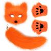 Plush set with simulated fox mask, gloves, and fox tail cos Handmade tools and accessories