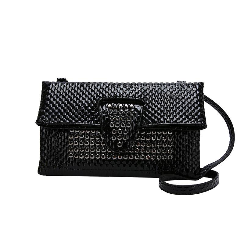 Женская сумка 2024 года, новая сумка-конверт, модная сумка через плечо с инкрустацией бриллиантами, сумка через плечо с узором под змею.