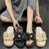 New ArrivalS Open Run Women S cryStal Large Bow Platform SlipperS
